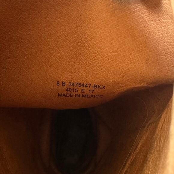 FRYE Melissa Button 2 Riding Boots Tall Leather Block Heel Flat, Black - Picture 9 of 12